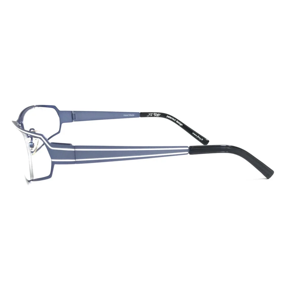 J.F. Rey Eyeglasses Frames JF2565 2110 Matte Ice Blue White Semi Rim 56-16-120